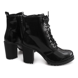Lacquered Boots On High Heel 17140 Black 1