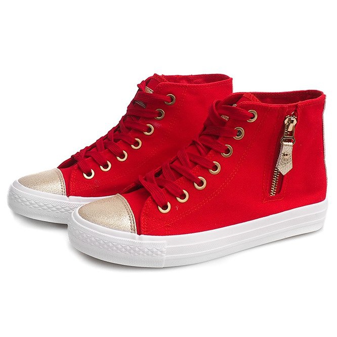 High-top Sneakers F-6 Red 1
