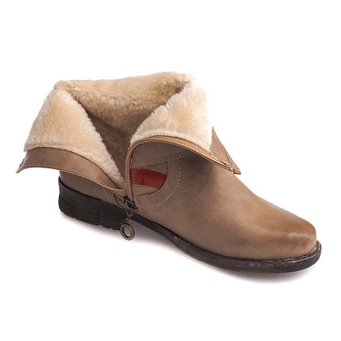 Warm Booties Jodhpur boots Y350 Beige 1