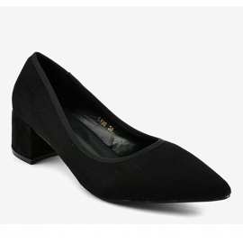 Black suede pumps on the L436 pillar 1