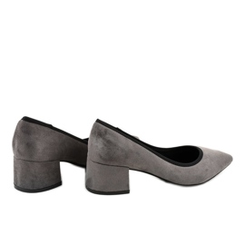 Gray suede pumps on the L436 pillar grey yellow 1