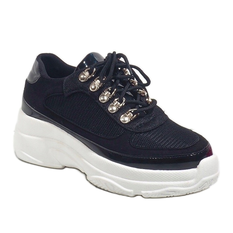 Black sports sneakers J-8704 1