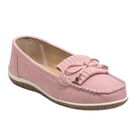 Pink fringed ballerina moccasins MDM126 1