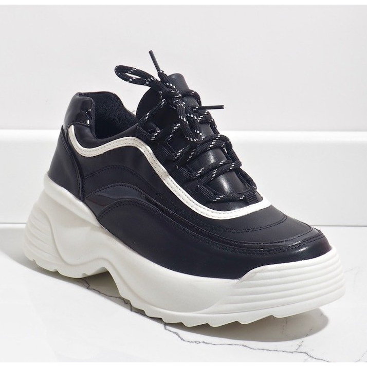 Black, eco-leather sports sneakers 7918-Y 1