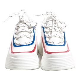 White, eco-leather sports sneakers 7918-Y multicolored 2