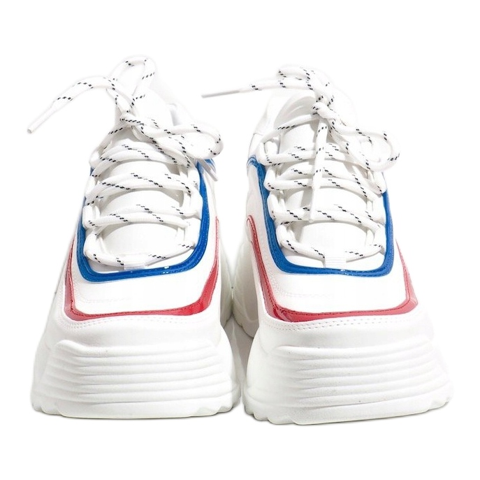 White, eco-leather sports sneakers 7918-Y multicolored 2