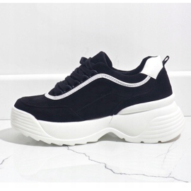 Black, eco-leather sports sneakers 7917-Y 2