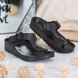 SHELOVET Black Flip Flops 1
