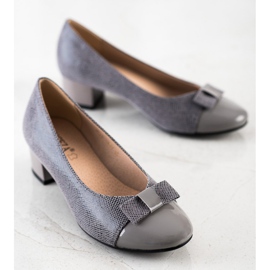 Pumps With A VINCEZA Bow grey 2