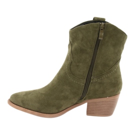 M.Daszyński Casual Women's cowboy boots Daszyński 1921, suede green 2