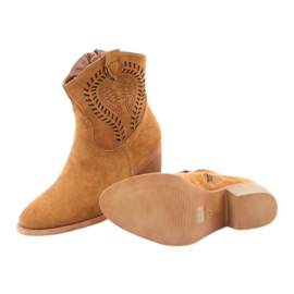 M.Daszyński Casual Women's cowboy boots Daszyński 1921, suede brown 6