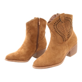 M.Daszyński Casual Women's cowboy boots Daszyński 1921, suede brown 3