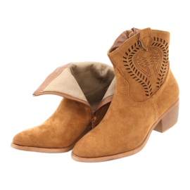 M.Daszyński Casual Women's cowboy boots Daszyński 1921, suede brown 5