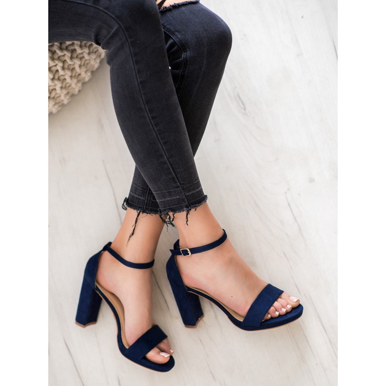 Goodin Suede Sandals On A Bar blue 1