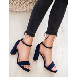 Goodin Suede Sandals On A Bar blue 2