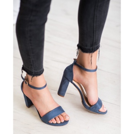 Goodin Suede Sandals On A Bar blue 2