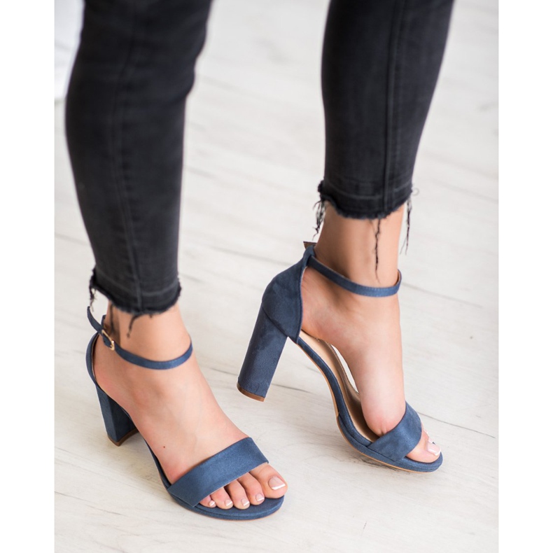 Goodin Suede Sandals On A Bar blue 2