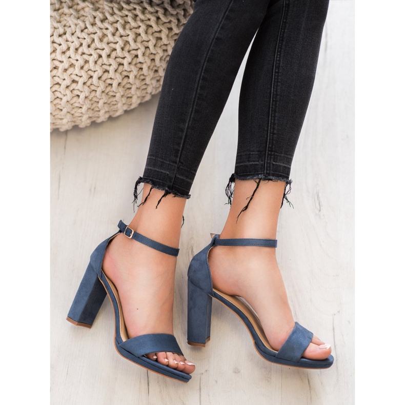 Goodin Suede Sandals On A Bar blue 1