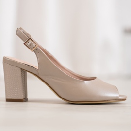 Sergio Leone Elegant Open Toe Sandals beige 2