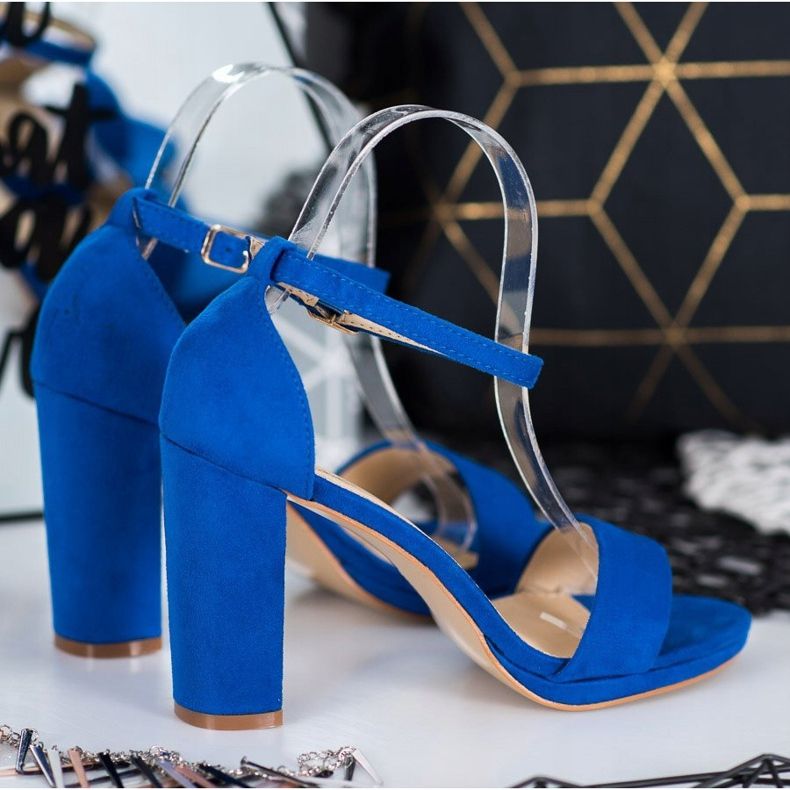 Goodin Suede Sandals On A Bar blue 1