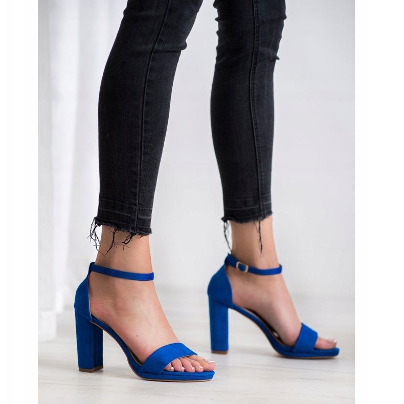 Goodin Suede Sandals On A Bar blue 2