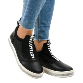 Black Lycra Slip-On Sneakers 1155-Y 1