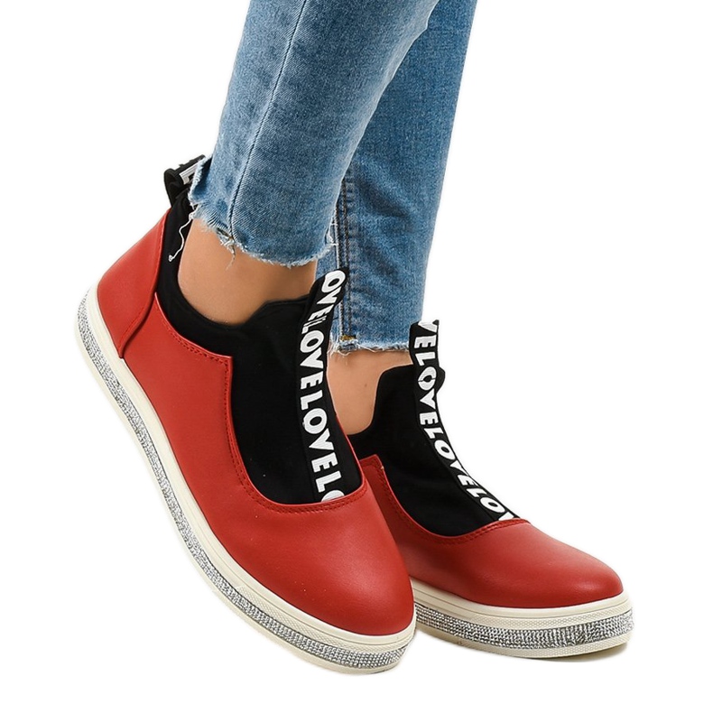 Red Lycra Slip-On Sneakers 1155-Y 1