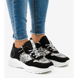 Black YL-8 snake-style sneakers 1