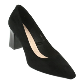 Suede pumps on a high heel Sergio Leone PB403 black 1