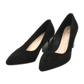 Suede pumps on a high heel Sergio Leone PB403 black 3