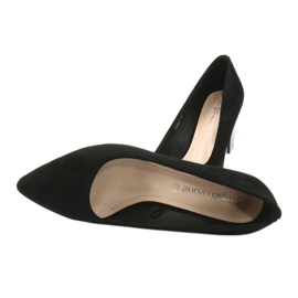 Suede pumps on a high heel Sergio Leone PB403 black 5