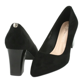 Suede pumps on a high heel Sergio Leone PB403 black 4
