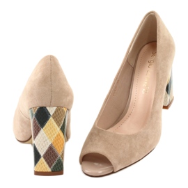 Suede pumps Sergio Leone PB135 beige 4