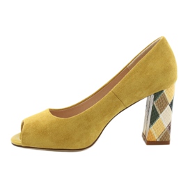 Suede pumps Sergio Leone PB135 yellow 2