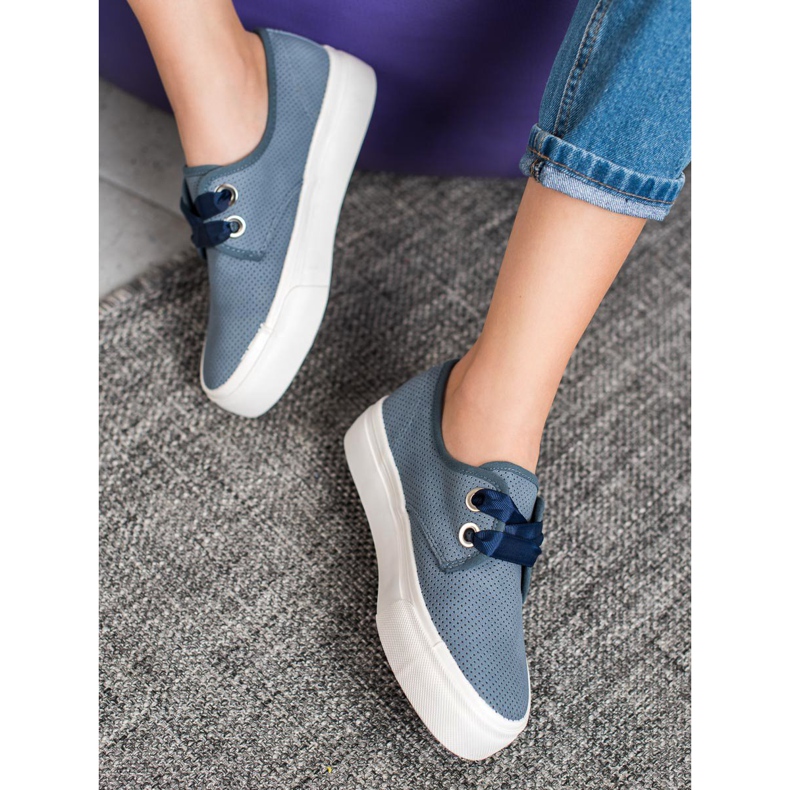 Kylie Sneakers Tied With A Ribbon blue 1 Kylie Sneakers Tied With A Ribbon blue 1