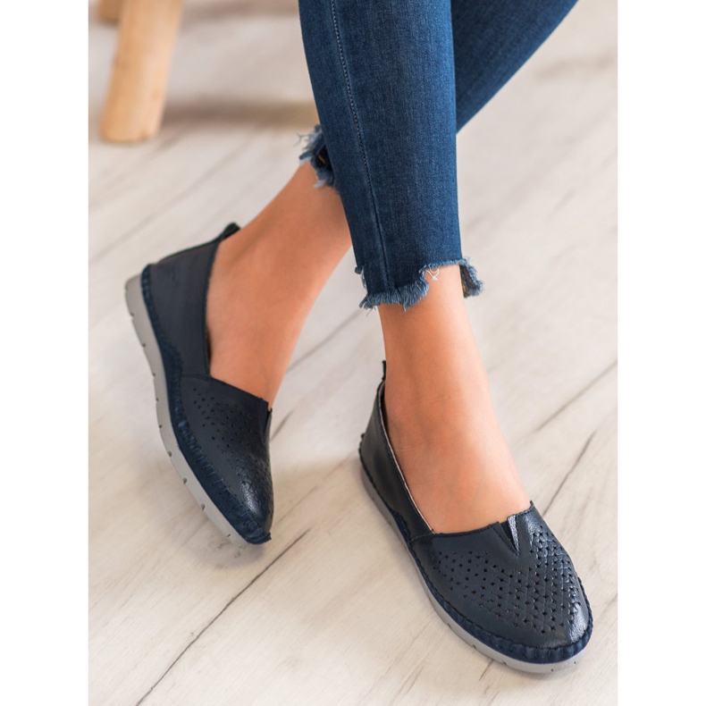 Evento Openwork Sneakers With Eco Leather navy blue blue 1 Evento Openwork Sneakers With Eco Leather navy blue blue 1