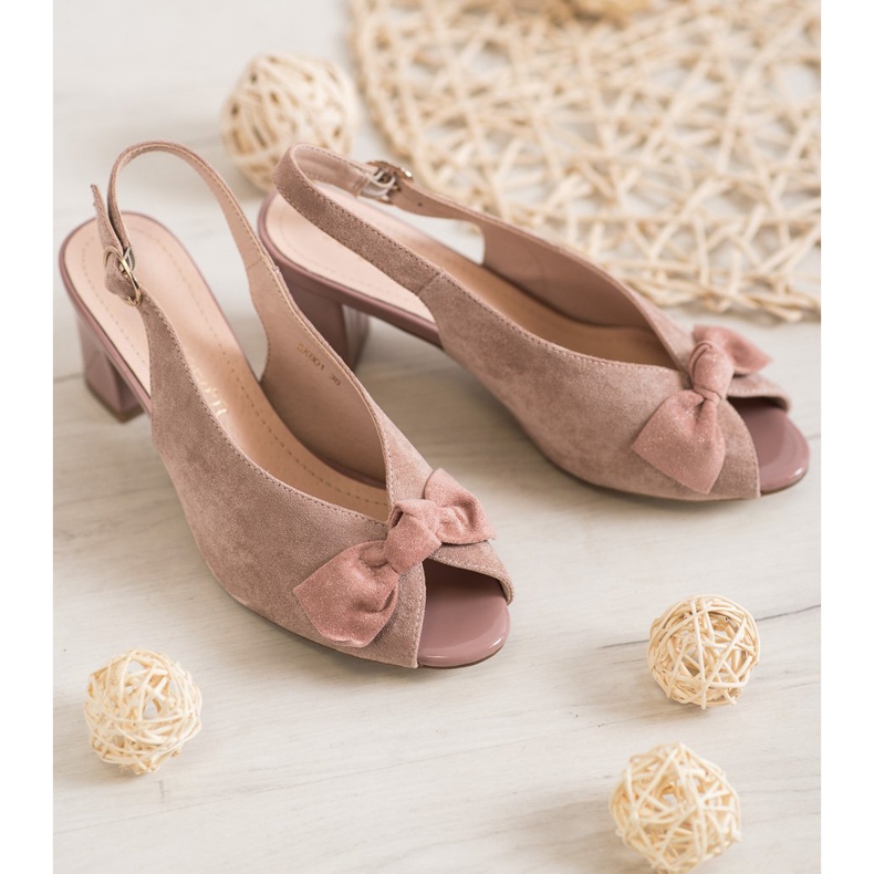 Sergio Leone Open Toe Sandals With A Bow pink 2