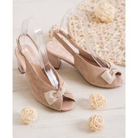 Sergio Leone Open Toe Sandals With A Bow brown 2