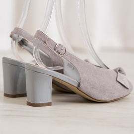 Sergio Leone Open Toe Sandals With A Bow grey 1