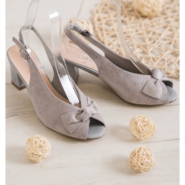 Sergio Leone Open Toe Sandals With A Bow grey 2