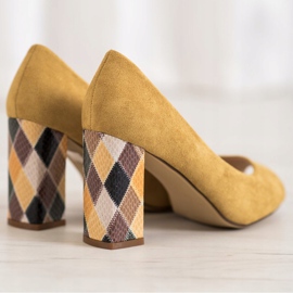 Sergio Leone Pumps With Patterned Heel yellow 1