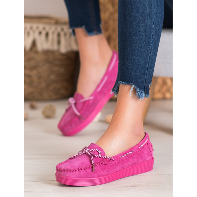Filippo Classic Leather Loafers pink 1