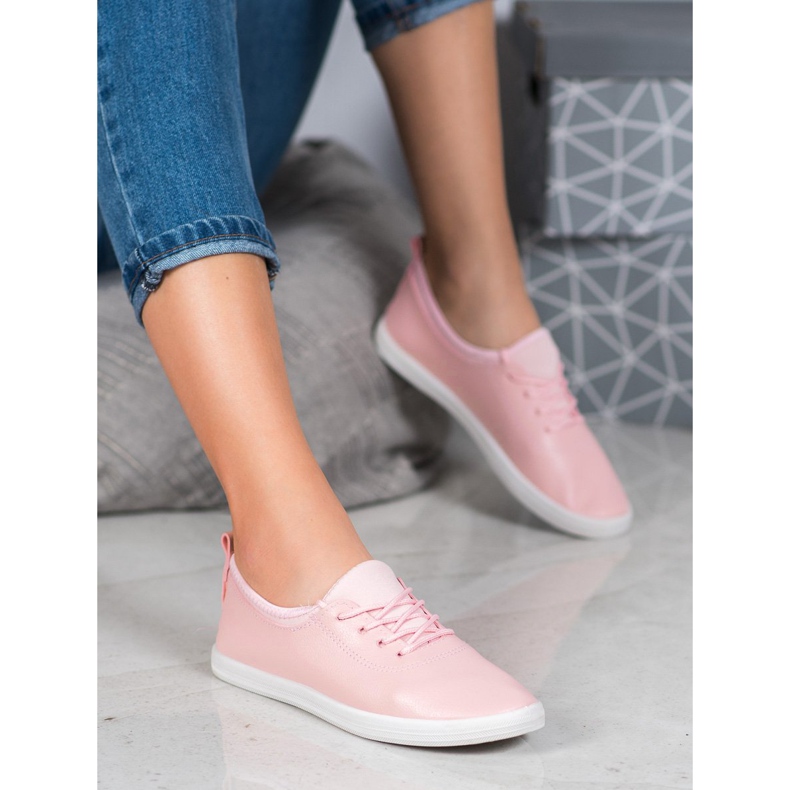 SHELOVET Light Sneakers With Eco Leather pink 1