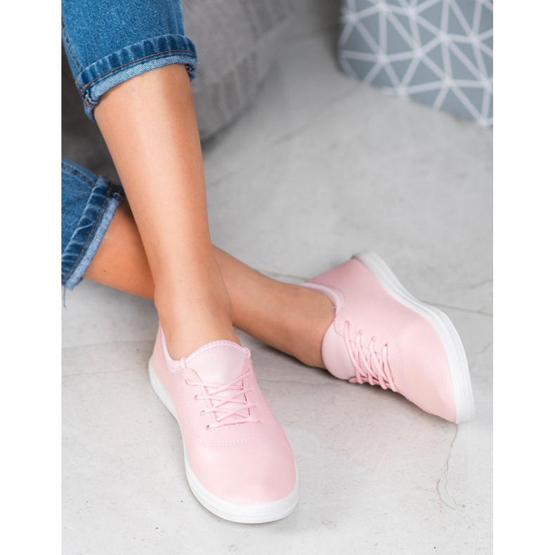 SHELOVET Light Sneakers With Eco Leather pink 2