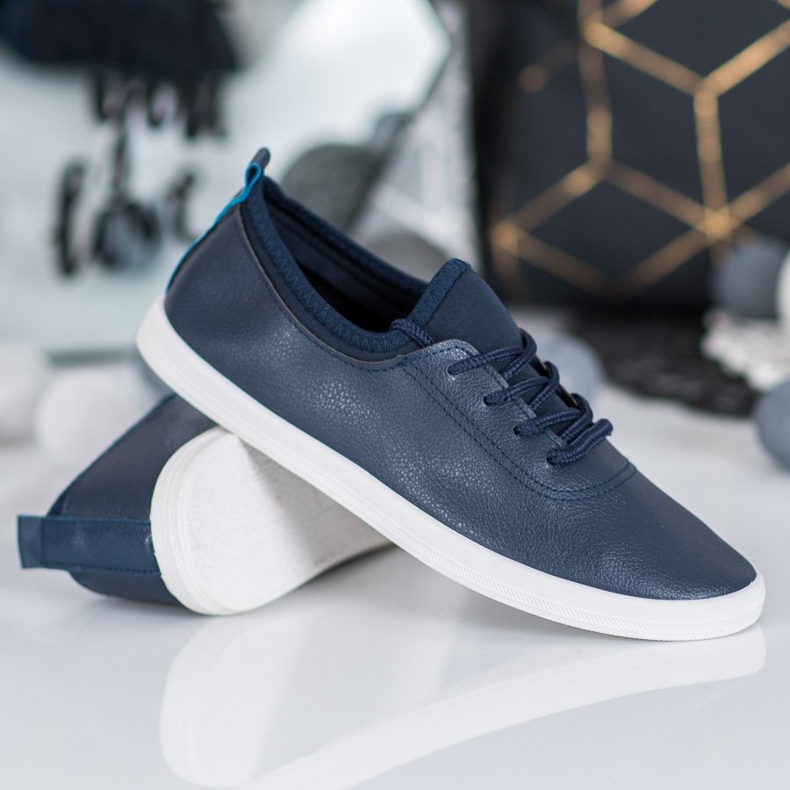 SHELOVET Light Sneakers With Eco Leather blue 1