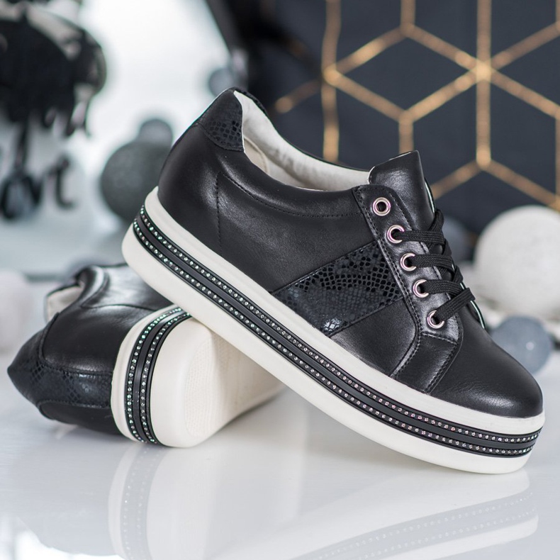 Bestelle Sneakers With Cubic Zirconia black 1