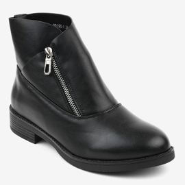 Black flat boots, insulated Chelsea boots 20195-1 1