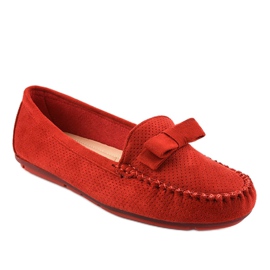 Red loafers with a bow 9F150 1