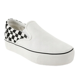 White slip-on sneakers R-440 black 1