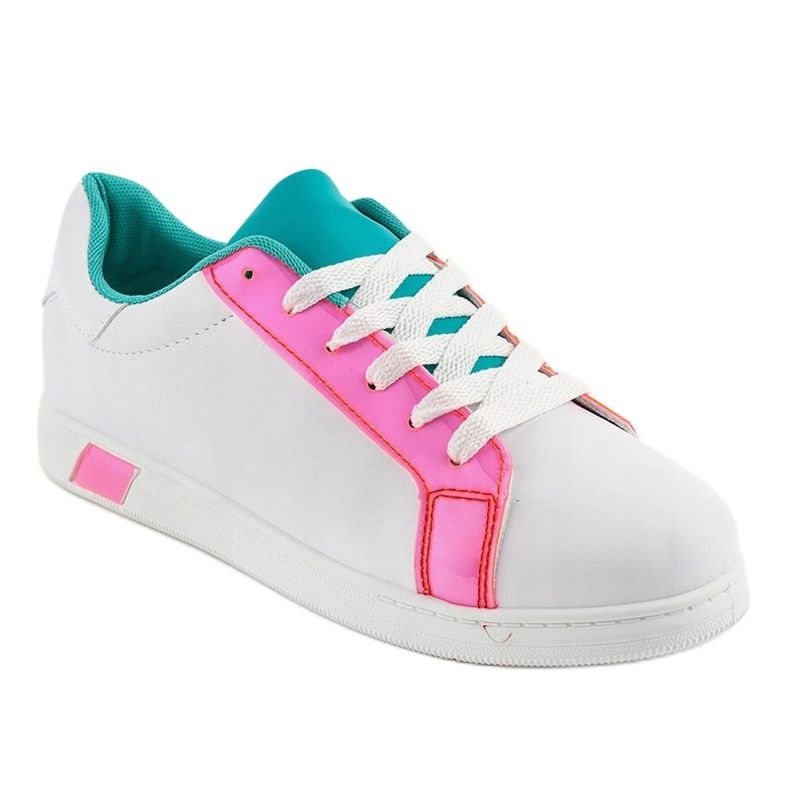 White sneakers W-3116 pink 1
